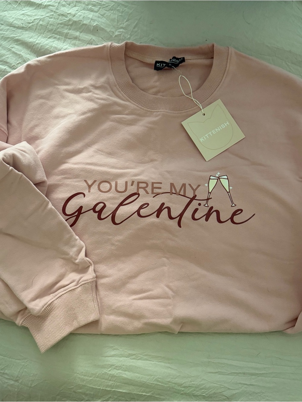 Kittenish Light Pink Crewneck Sweatshirt